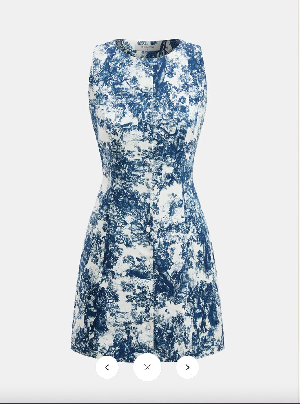 Copied -  NWT Commense Toile Print Sleeveless Button Mini Dress  Sz S